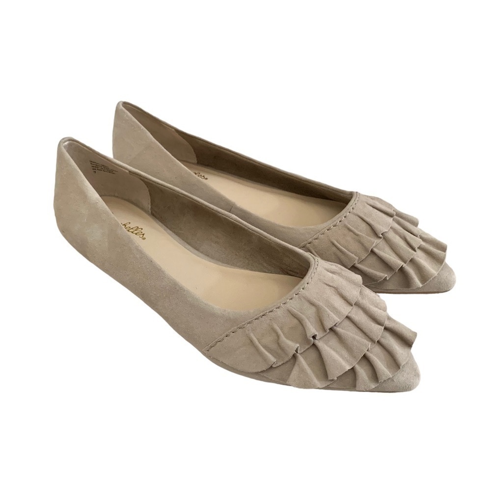 Anthropologie Seychelles Women's Downstage Pointed Toe Ballet Flat Taupe Size 7